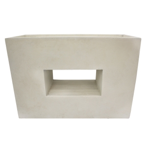 Off white modern fiberglass planter 29,5 x 10,5 x 21''