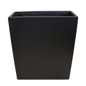 Black rectangular fiberglass planter 23,5 x 9 x 28,5''