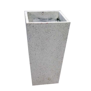 White terrazo square pot 18x31.5''