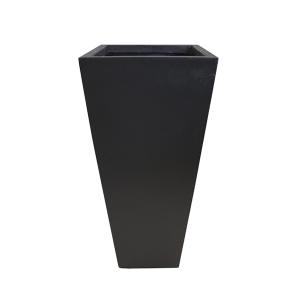 Black square fiberglass planter 9,5 x 9,5 x 18