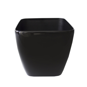 Black square plastic pot, int./ext. 14''