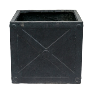 Square Grey Pot, 12,5 x 14''