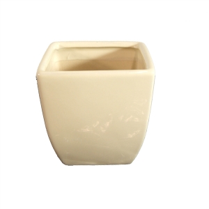 Ivory squared vase 5x5x6"