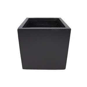 Black fiberglass cubic planter 13 x 13 x 12''