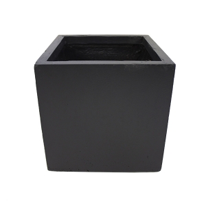 Black fiberglass cubic planter 17,5 x 17,5 x 15''