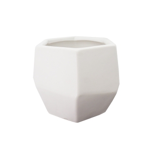 Mat white ceramic planter 5 x 5 x 4,5''