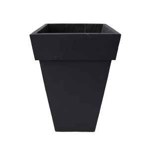 Charcoal fiberglass planter 12,5 x 12,5 x 19,5''