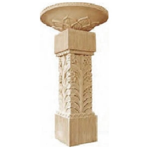 Beige marble dust planter on pedestal 79x43''