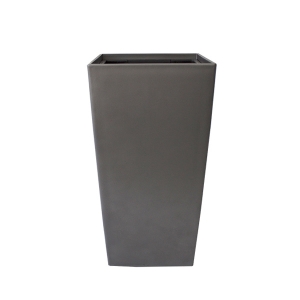 Square grey plastic planter int./ext. 11 x 11 x 21''