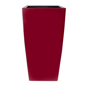 Square red plastic planter int./ext. 16 x 16 x 30''