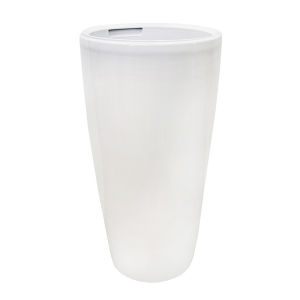 Round white plastic planter int./ext. 15,5 x 15,5 x 31''