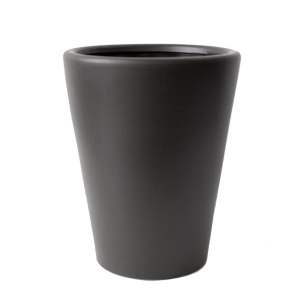 Black round ceramic planter 10 x 10 x 12,6''