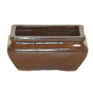 Dark brown rectangular ceramic planter 6x4x2''