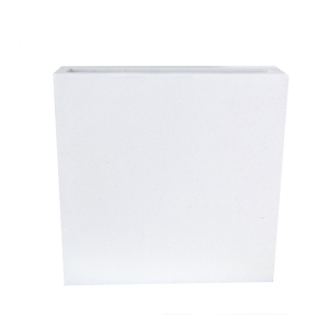 White fiber rectangular pot, int./ext. 5 x 20 x 20''