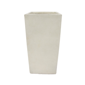 Off white rectangular fiberglass planter 9 x 9 x 20''