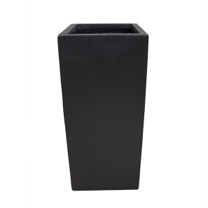 Black rectangular fiberglass planter 11 x 11 x 24''