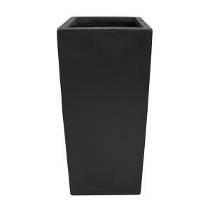 Black rectangular fiberglass planter 13 x 13 x 27,5''