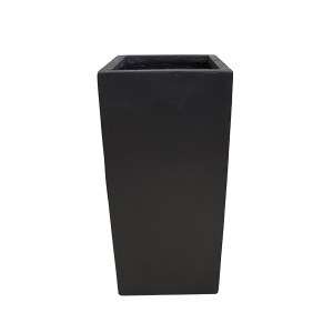 Black rectangular fiberglass planter 9 x 9 x 20''