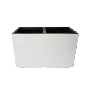 White rectangular plastic pot, int./ext. 22 x 11 x 13''