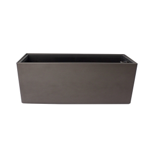 Brown rectangular plastic pot, int./ext. 20 x 7,5 x 7,5''