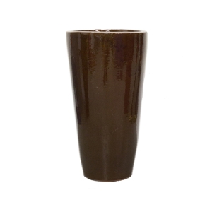 Round dark brown planter 12x12x22''