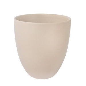 Round beige ceramic planter 10 x 10 x 11''