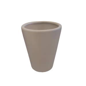 Beige round ceramic planter  10 x 10 x 12,6''