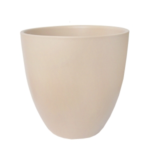 Round beige ceramic planter 12 x 12 x 12''