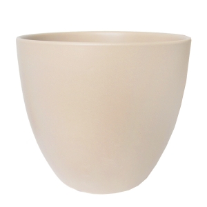 Round beige ceramic planter 15 x 15 x 13''