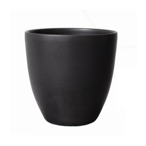 Round mat black ceramic planter 10 x 10 x 11''