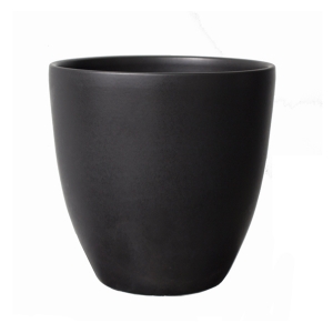 Round mat black ceramic planter 12 x 12 x 12''