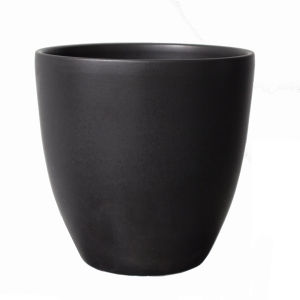 Round mat black ceramic planter 15 x 15 x 13''