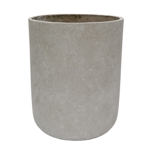 Round Grey Cement Pot, 20,5 x 16,5''