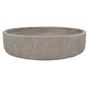 Grey Cement Saucer Planter, 3 x 12''