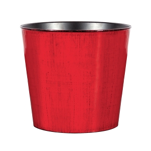 Red Plastic Pot, 9''