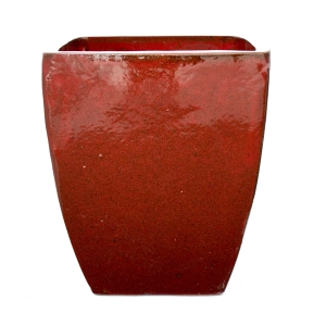 Red terracotta ceramic pot 12,2 x 12,2 x 13,2''