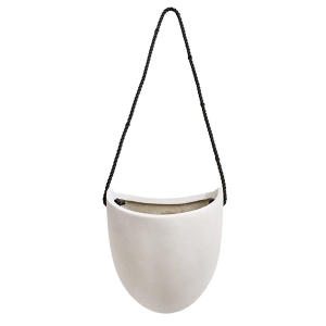 White egg hanging pot 8 x 6,5 x 9''