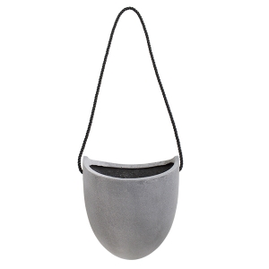 Grey egg hanging pot 8 x 6,5 x 9''