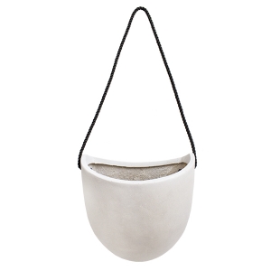 White egg hanging pot 9 x 6,5 x 9''