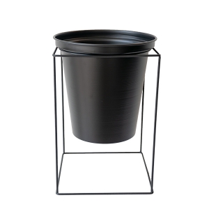 Black Metal Plant Stand with Pot