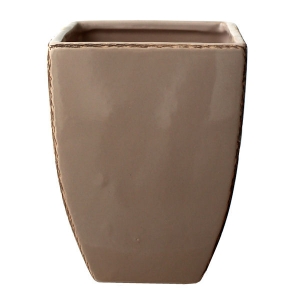 Beige squared vase 5x5x6"