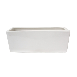 White rectangular ceramic planter 11 x 3,25 x 4,25''