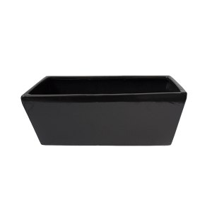 Black rectangular ceramic planter 11 x 3,25 x 4,25''