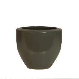 Dark grey round vase 6x6x5,5''