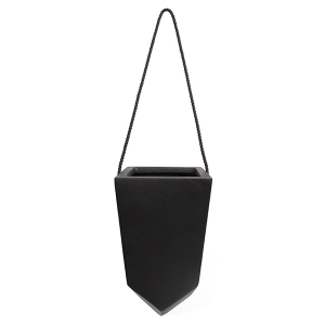 Black geometrical hanging pot 6,5 x 6,5 x 12''