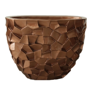 Coffee brown fiberglass decorative planter 18,5 x 14,5''