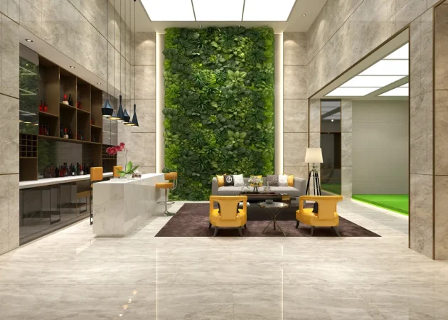 Faux-Green-Wall-in-Hotel-Reception-Lobby